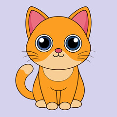 Cute red scottish fold cat with orange eyes lying on grey textile sofa at home. Soft fluffy purebred short hair straight-eared kitty. Background, copy space, close up