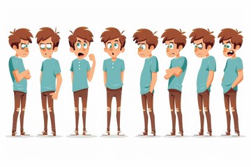 Cartoon Boy Poses for Animation