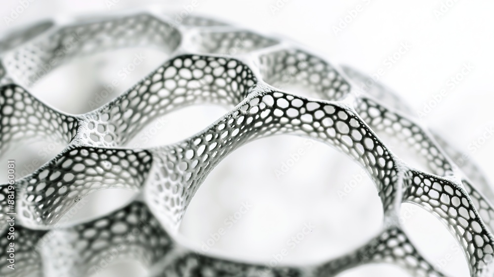 Poster ethereal macro biological patterns on white background