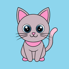 Cute red scottish fold cat with orange eyes lying on grey textile sofa at home. Soft fluffy purebred short hair straight-eared kitty. Background, copy space, close up