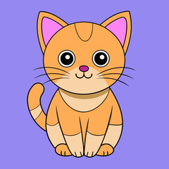 Cute red scottish fold cat with orange eyes lying on grey textile sofa at home. Soft fluffy purebred short hair straight-eared kitty. Background, copy space, close up