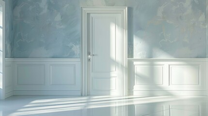 Fototapeta premium Room with white door key in lock