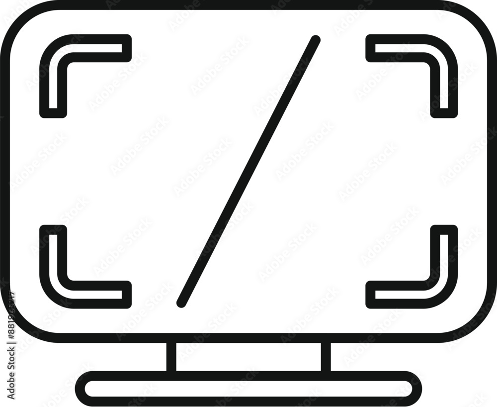 Poster computer screen is displaying crop marks for precise image editing