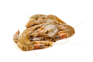 Shrimps, isolated on white background.