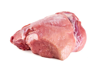 Chilled pork ham, isolated on white background. High resolution image.