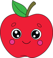 coloring page : apple vector illustration, cartoon, clipart and line art design