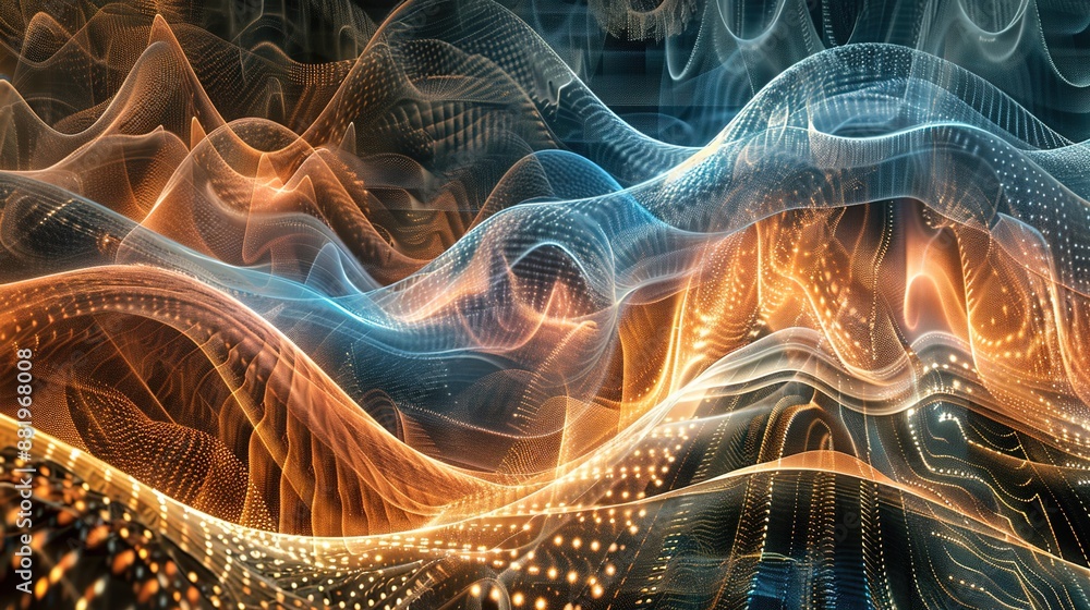 Poster quantum waveforms: fractal digital art for audio technology concepts