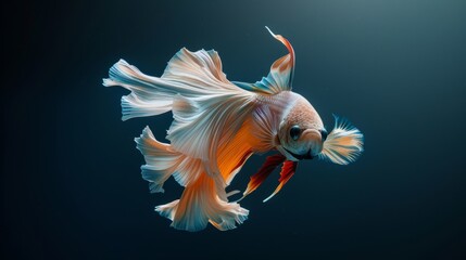 Fototapeta premium Colorful fighting fish. Siamese fighting fish moves isolated on black background.