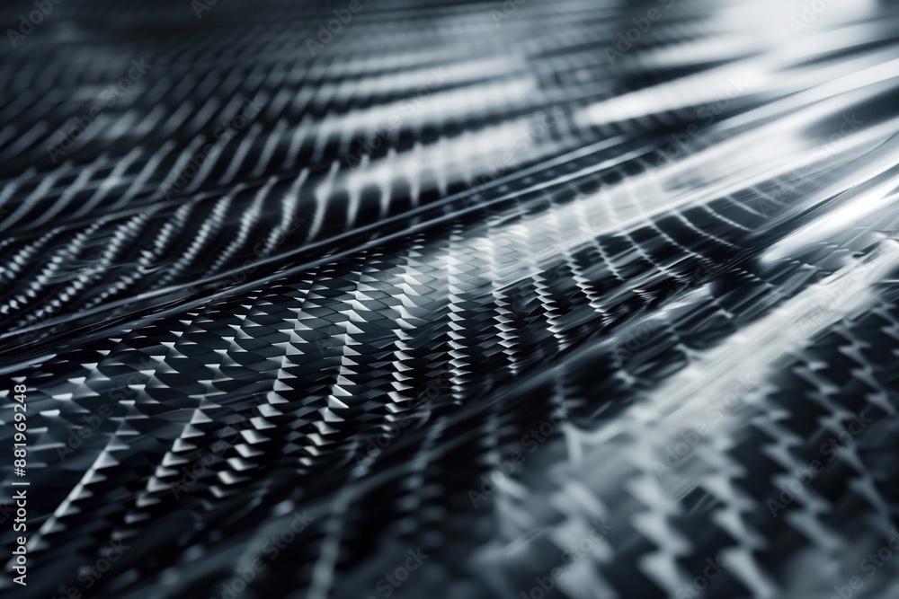 Poster carbon fiber with intricate grid-like pattern. synthetic material with slight wrinkles. small square