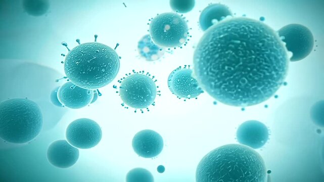 Dynamic 3D animation of T-cells and lymphocytes in motion, highlighting their role in the immune response.