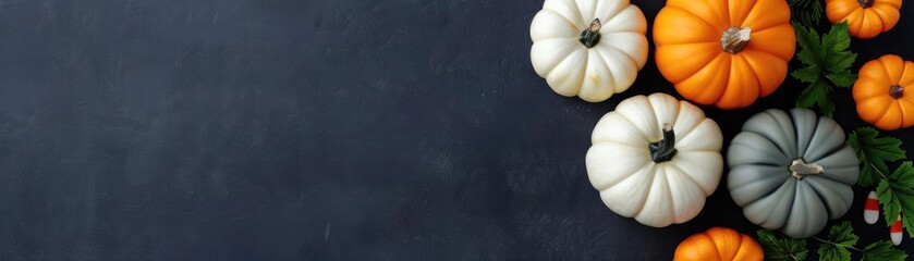 Pumpkin-themed workspace, Halloween office decor, festive business environment