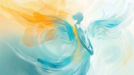 Obraz premium Minimalist vector art of an angel
