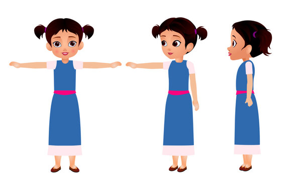 Illustration of indian Girl modelsheet 01