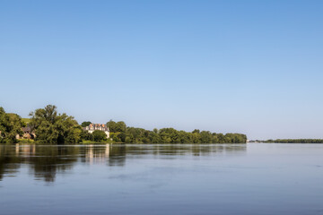 the banks of the Loire river seen from a boat