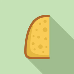 Simple illustration of a slice of toast bread with butter spreading on it, perfect for breakfast and brunch related designs