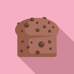 Fresh baked bread loaf with chocolate chips on a pink background
