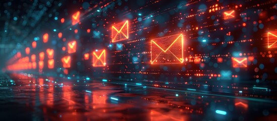 Fototapeta premium Digital Mailbox - Futuristic Email Interface
