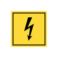 electrical hazard symbol vector illustration. Electric high voltage danger hard icon. Downward lightning representing high voltage.