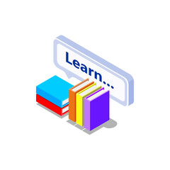 3d books illustration for learn and find knowledge