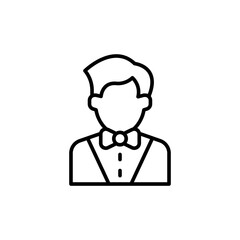  Waiter outline icons, minimalist vector illustration ,simple transparent graphic element .Isolated on white background