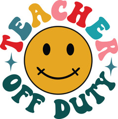 Retro Teacher Tshirt Design Template