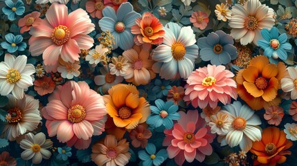 Fototapeta premium Vibrant Floral Tapestry