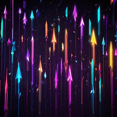 Vibrant Display of Multi-Colored Arrows Pointing in Different Directions Creating Movement and Energy.
