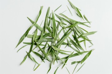 Fototapeta premium A pile of green grass on a white surface