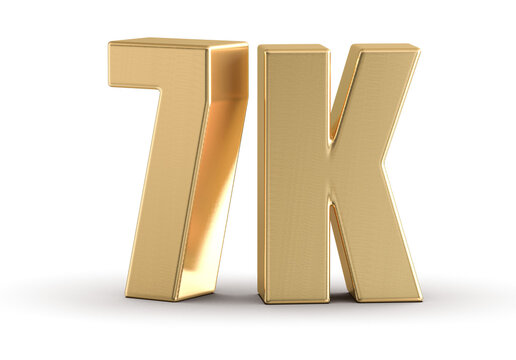 7k Followers Gold Number 3D Render