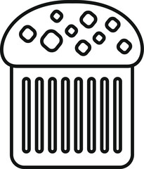 Line art icon of a sweet bread with icing, representing a traditional food enjoyed during easter celebrations