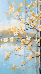 Digital nature acrylic paint poster mobile phone background