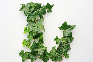 A unique illustration of a letter 'j' composed of intertwined ivy leaves