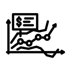 sales forecasting business process line icon vector. sales forecasting business process sign. isolated contour symbol black illustration