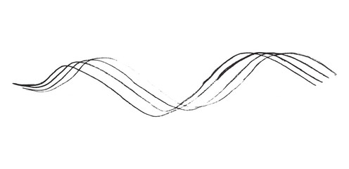 Black pencil lines isolated on transparent background.