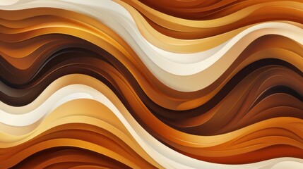 Seamless abstract illustration featuring flowing curved lines in warm caramel and deep brown hues, ideal for backgrounds and creative projects.