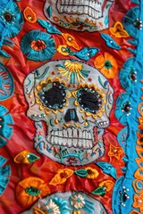 Fototapeta premium Colorful cloth with skull design