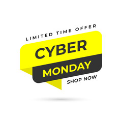 Yellow black cyber monday banner