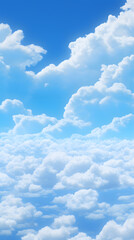 Naklejka premium digital vintage blue sky and white clouds graphics poster mobile phone background