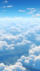 digital vintage blue sky and white clouds graphics poster mobile phone background