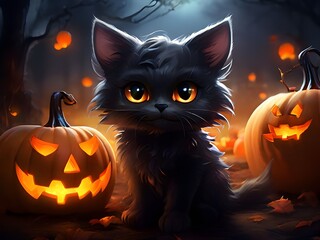 Halloween Cat with Mask
