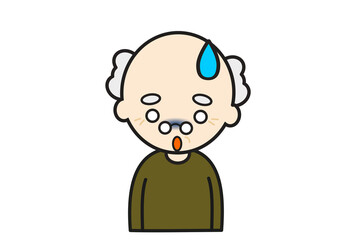 ショックをうけるお爺さん