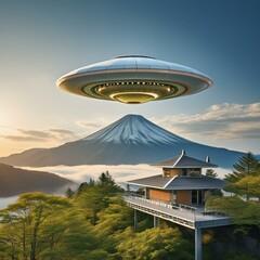 富士山に飛来したUFO