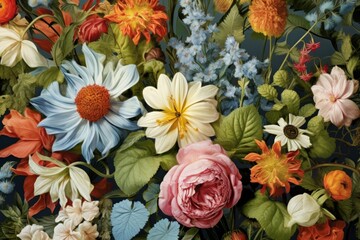 A Vibrant Still Life of Delicate Blooms
