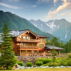 山岳観光地に立つ三ツ星ホテル