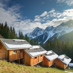 雪嶺を望むコテージ