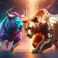 青き雄牛と黄金の熊の熾烈な戦い