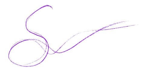 Purple pencil strokes in simple style, isolated on transparent background.