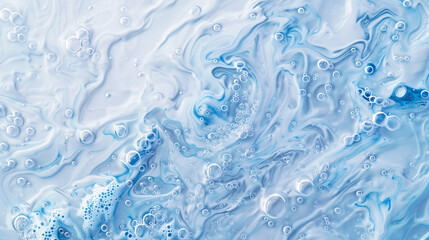 Abstract acrylic paint blue mixed white.