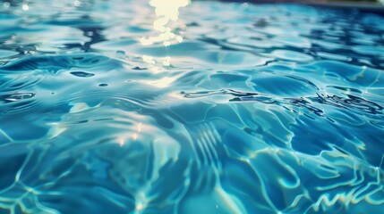 Photograph of water in a swimming pool, ripples, details, background