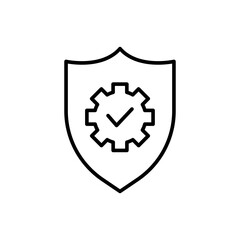 Work protection outline icons, minimalist vector illustration ,simple transparent graphic element .Isolated on white background